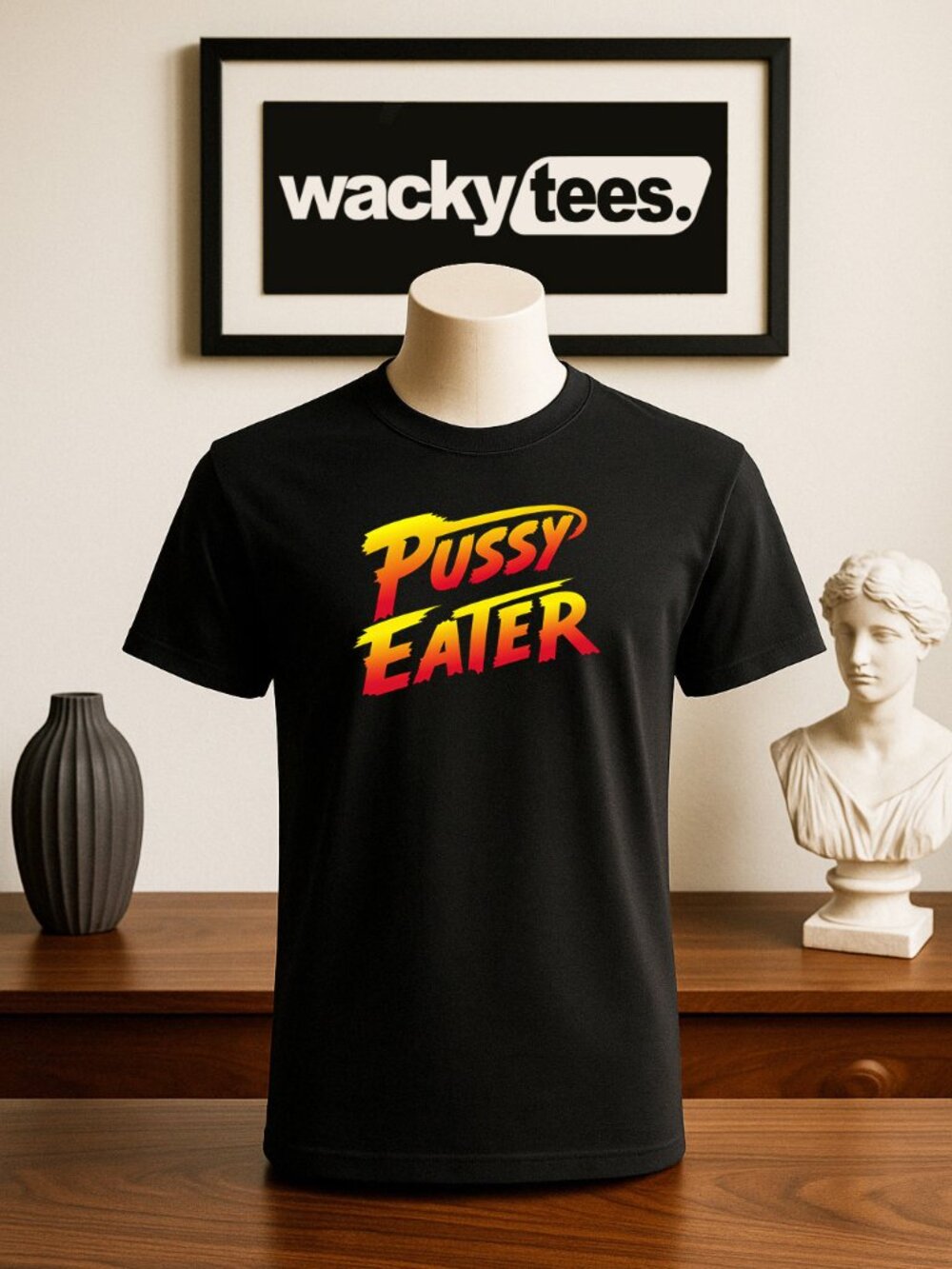 P ussy Eater Street Kitty Fighter Gaming Style Funny Adult Humor Tee Shirt